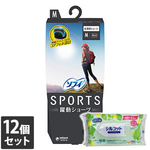 【今ならシルコットウェットプレゼント】12個セット ユニ・チャーム ソフィ SPORTS(スポーツ) 躍動ショーツ ブラック Mサイズ