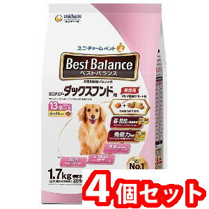 Rakuten - 【MIZUNO靴下1足プレゼント】ユニ・チャーム 4個セット ベストバランスふっくら仕立てミニチュア・ダックスフンド用13歳以上用 1.7kg 4520699679791※メーカー都合によりパッケージ、デザインが変更となる場合がございます