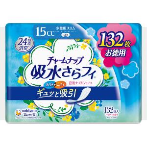 Rakuten - 【全品エントリーでポイント10倍 4月17日9時59分まで】【送料無料】2個セット ユニ・チャーム チャームナップ 吸水さらフィ 少量用15cc 19cm(132枚入)※メーカー都合によりパッケージ、デザインが変更となる場合がございます