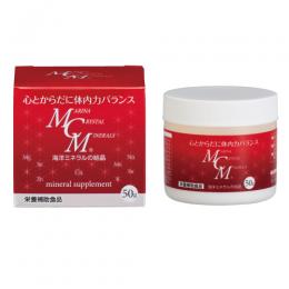 商品名 マリーナクリスタルミネラル（MCM）粉末50g 栄養成分表示100g当たり エネルギー…0.8kcal タンパク質…3.5g 脂質…0.1g 炭水化物…0g 食塩相当量…10.21g カルシウム…11300mg マグネシウム…5210mg カリウム…3310mg 亜鉛…62.3mg ヨウ素…1700μg 鉄…1.5mg マンガン…0.554mg セレン…186μg 銅…0.038mg クロム…0μg リン…0mg モリブデ 原材料 海水、酢酸、炭酸カルシウム、塩化Mg JAN 4526902100090 区分 栄養機能食品 原産国 日本 販売元 海洋化学 広告文責 ＠通販（アットツウハン）　048-420-9832　