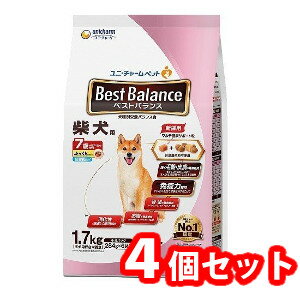 【ショップレヴュー実績4.8超え】ユニ・チャーム 　 ベストバランス 柴犬用 7歳 ふっくら　1.7kg　4個セット 　 ベストバランス 　4520699682647※メーカー都合によりパッケージ、デザインが変更となる場合がございます