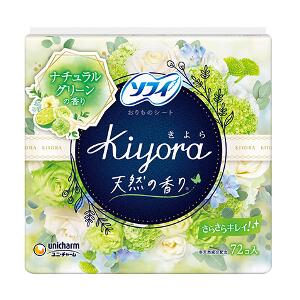 2個セット ユニ・チャーム ソフィ Kiyora ナチュラルグリーンの香り 14cm 72コ入