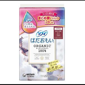 ユニ・チャーム ソフィ はだおもい オーガニックコットン 特に多い昼用 羽つき 23cm 24コ入