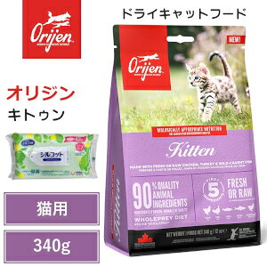 乐天商城 - 【プレゼント付き】Orijen ドライキャットフード オリジン キトゥン 340g 全猫種 子猫 動物性タンパク質 低炭水化物 グレインフリー キャットフード 猫