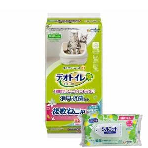 【今ならシルコットウェットプレゼント】ユニ・チャームペット デオトイレ 複数ねこ用 消臭・抗菌シート ナチュラルガーデンの香り 16枚入 45206996266...