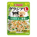 商品名：いなば グラシアL とりささみ 5つの野菜入り 280g内容量：280gJANコード：4901133750090発売元、製造元、輸入元又は販売元：いなばペットフード原産国：中華人民共和国商品番号：101-4901133750090ブランド：グラシアパウチLとりささみをベースに愛犬の好きな素材をトッピング大容量なので多頭飼育の方や中〜大型犬飼育の方に便利。使用方法：愛犬の体重に応じて総合栄養食と一緒にお与えください。広告文責：アットライフ株式会社TEL 050-3196-1510 ※商品パッケージは変更の場合あり。メーカー欠品または完売の際、キャンセルをお願いすることがあります。ご了承ください。