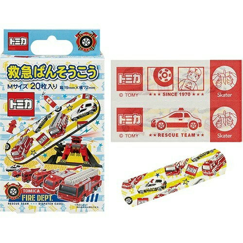 【送料込・まとめ買い×200個セット】 スケーター 救急 ばんそうこう トミカ 19 QQB1 Mサイズ 20枚入り