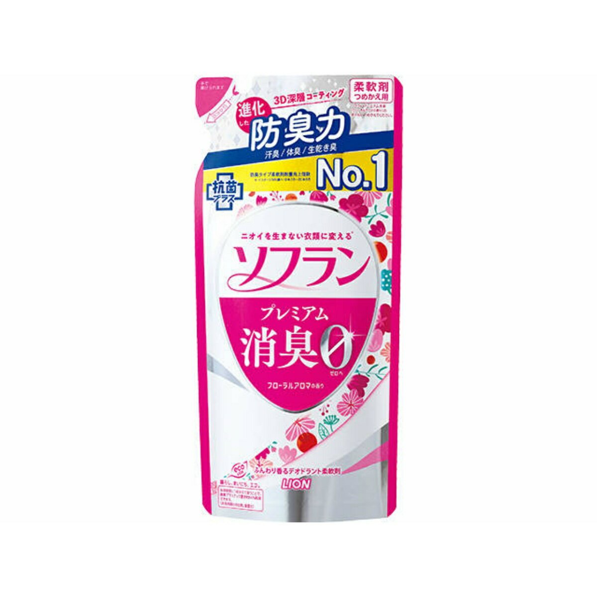 【送料込】ライオン ソフランプレミアム消臭 フローラルアロマの香り つめかえ用 柔軟剤 1個