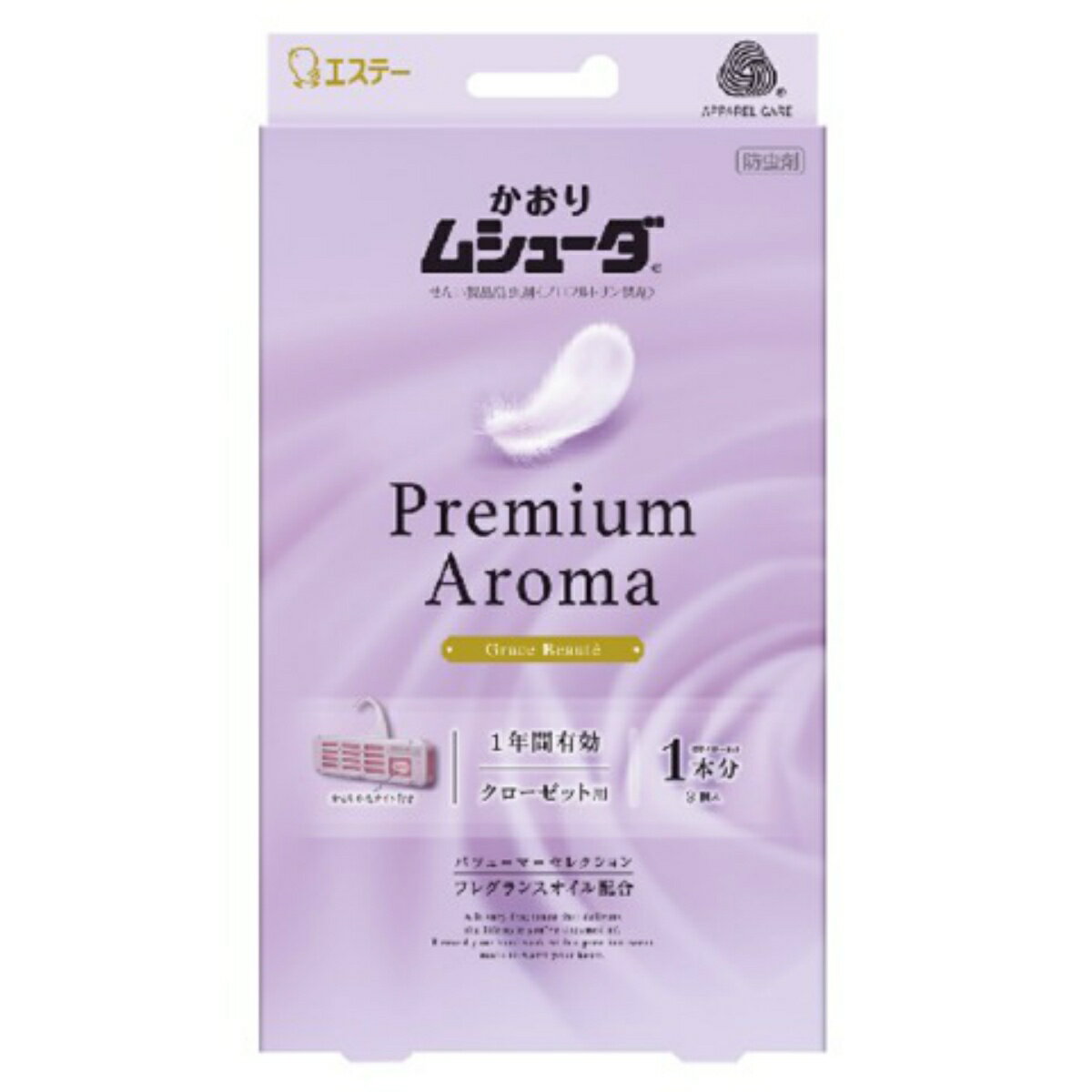 【送料込・まとめ買い×20個セット】エステー かおり ムシューダ Premium Aroma プレミアム アロマ クローゼット用 グレイスボーテ 3個入のサムネイル