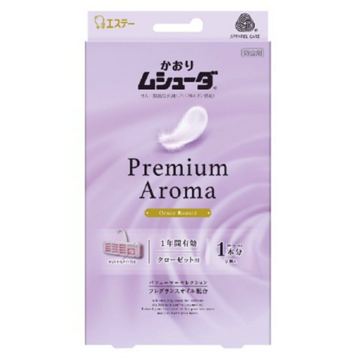 【送料込】エステー かおり ムシューダ Premium Aroma プレミアム アロマ クローゼット用 グレイスボーテ 3個入 1個