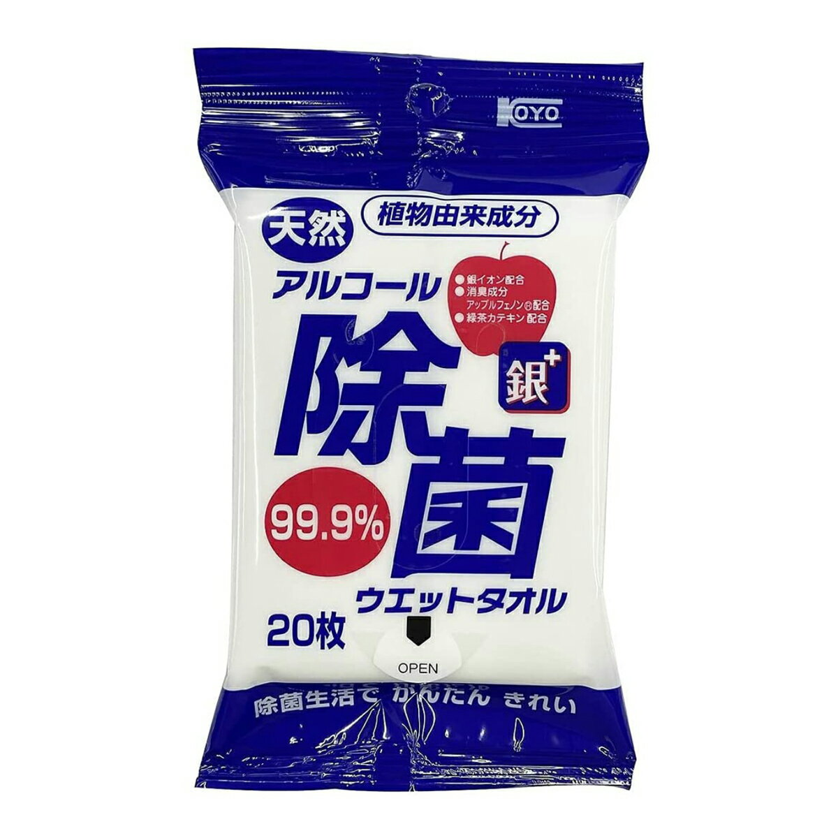 【送料込・まとめ買い×40個セット】コーヨー化成 天然 アルコール 除菌 ウエットタオル 携帯用 20枚入