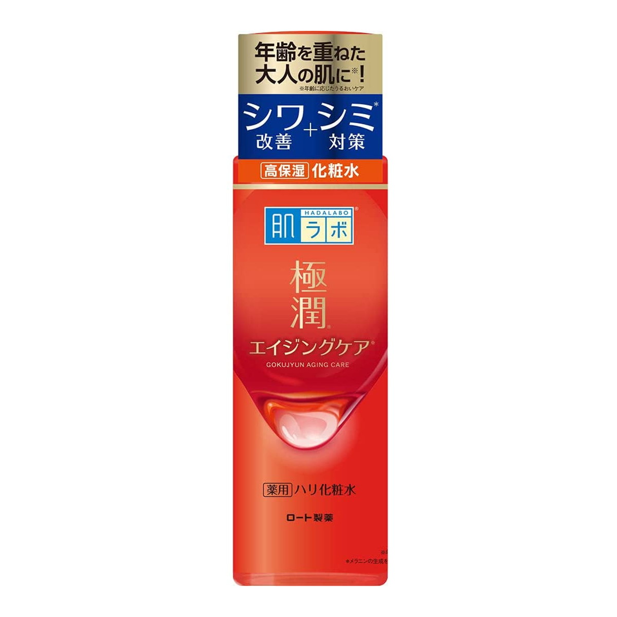 商品名：ロート製薬 肌ラボ 極潤 薬用 ハリ化粧水 170ml内容量：170mlJANコード：4987241171255発売元、製造元、輸入元又は販売元：ロート製薬株式会社原産国：日本区分：医薬部外品商品番号：101-23806●エイジングケアにこだわった極潤シリーズです。●有効成分ナイアシンアミドと、3種のヒアルロン酸(うるおい成分)配合。●シワ改善・シミ対策を同時に行い、年齢を重ねた大人の肌に、すみずみまでうるおいを与える薬用化粧水です。●無香料・無着色・鉱物油フリー・アルコール(エタノール)フリー・パラベンフリー。：年齢に応じたうるおいケア：メラニンの生成を抑え、シミ・そばかすを防ぐ：角質層広告文責：アットライフ株式会社TEL 050-3196-1510 ※商品パッケージは変更の場合あり。メーカー欠品または完売の際、キャンセルをお願いすることがあります。ご了承ください。