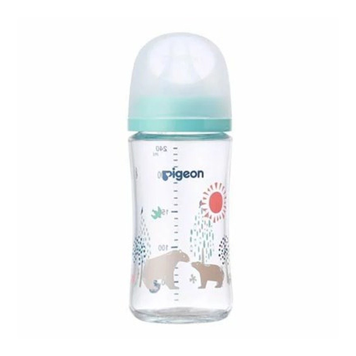 【送料込・まとめ買い×5個セット】ピジョン 母乳実感 哺乳びん 耐熱ガラス Bear 240ml