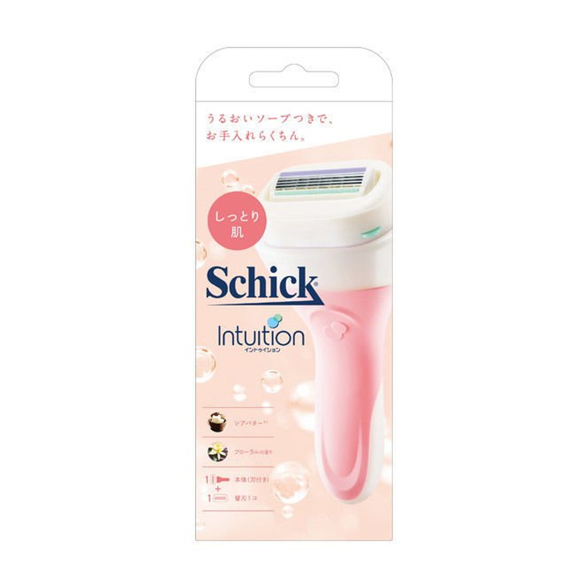 【送料込・まとめ買い×60個セット】Schick イントゥイション しっとり肌 ホルダーに装着済み刃+替刃1コ 女性用カミソリ