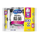 【送料込・まとめ買い×6個セット】ユニ・チャーム シルコット 99.99%除菌 ウェットティッシュ 大容量ケース専用つめかえ 100枚×2個パック入(3)