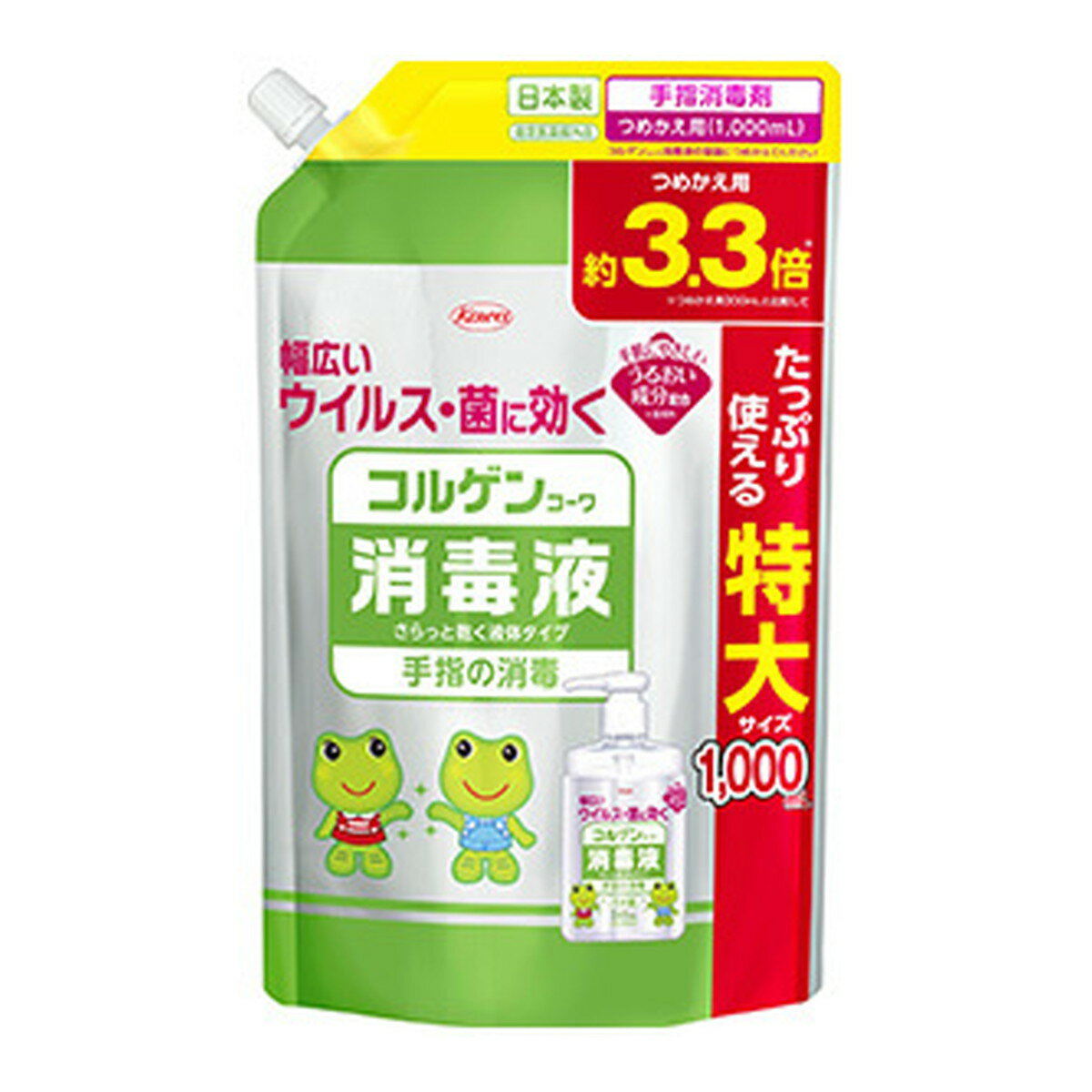 【送料込・まとめ買い×10個セット】興和 コルゲンコーワ 消毒液 つめかえ用 1000ml 手指の消毒