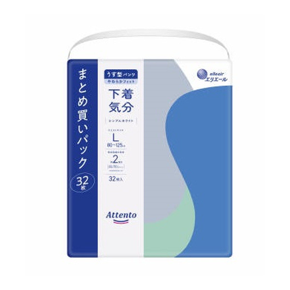 【送料込】大王製紙 エリエール アテント うす型パンツ 下着気分 シンプルホワイト L 32枚 1個 1