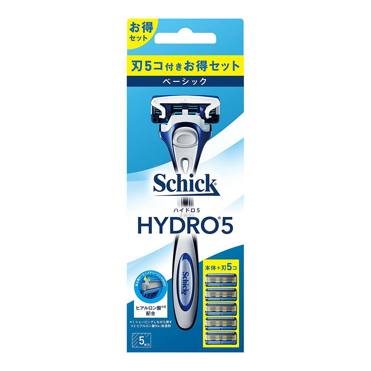 【送料込・まとめ買い×6個セット】シック・ジャパン schick シック ハイドロ5 ベーシック コンボパック (ホルダー(刃付き)+替刃4コ) カミソリ