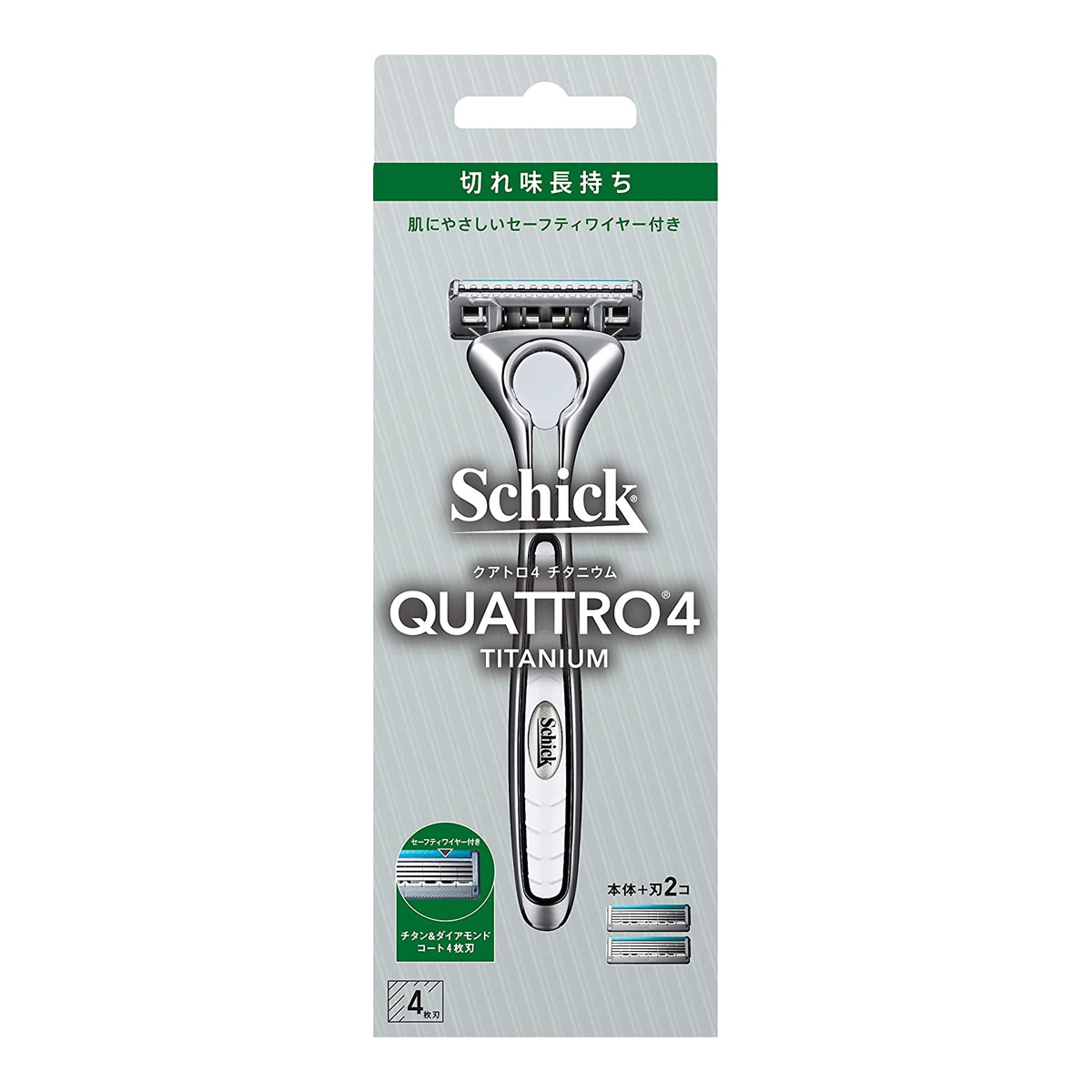 【送料込・まとめ買い×6個セット】シック・ジャパン Schick シック クアトロ4チタニウム ホルダー 刃付き+替刃1コ