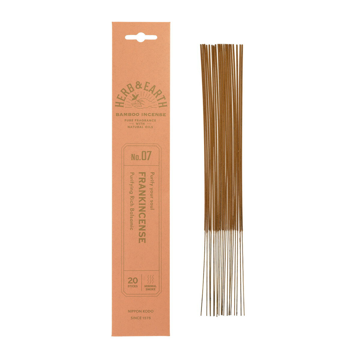 【送料込・まとめ買い×480個セット】日本香堂 ハーブ&アース バンブーインセンス フランキンセンス 20本