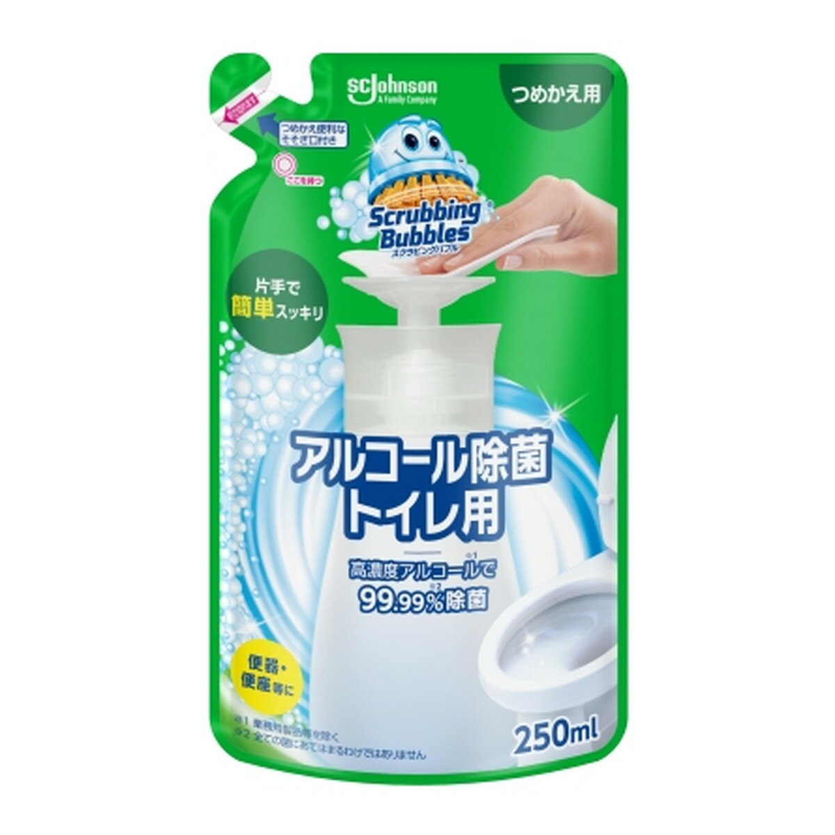 【送料込・まとめ買い×18個セット】ジョンソン スクラビングバブル アルコール除菌 トイレ用 つめかえ..