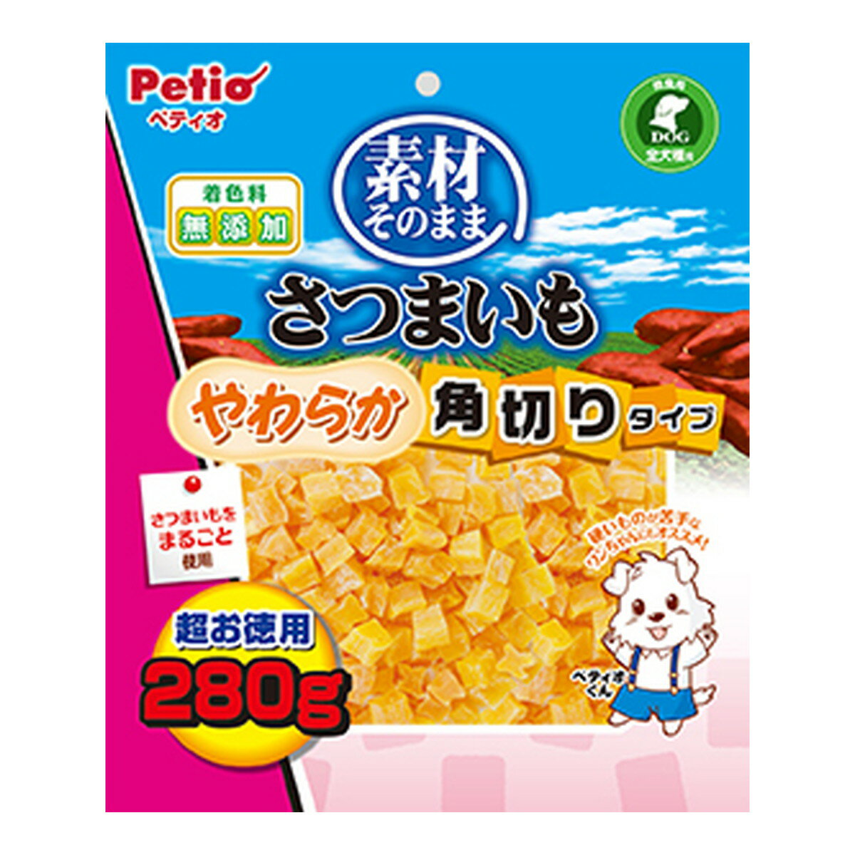 商品名：ペティオ Petio 素材そのまま さつまいも やわらか角切りタイプ 280g 間食用 全犬種用内容量：280gJANコード：4903588139413発売元、製造元、輸入元又は販売元：ペティオ商品番号：101-4903588139413商品説明・食物繊維やビタミンC・Eを含むさつまいもを蒸してから乾燥しているので、糖度がUPし甘みが濃縮されています。・お口の小さなワンちゃんにも食べやすいひとくちタイプで、硬いものが苦手なワンちゃんにも食べやすいやわらか仕上げ。・着色料無添加。広告文責：アットライフ株式会社TEL 050-3196-1510 ※商品パッケージは変更の場合あり。メーカー欠品または完売の際、キャンセルをお願いすることがあります。ご了承ください。