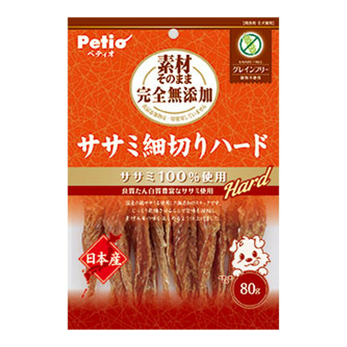 楽天日用品＆生活雑貨の店「カットコ」【送料込・まとめ買い×30個セット】ペティオ 素材そのまま 完全無添加 ササミ細切りハード 80g