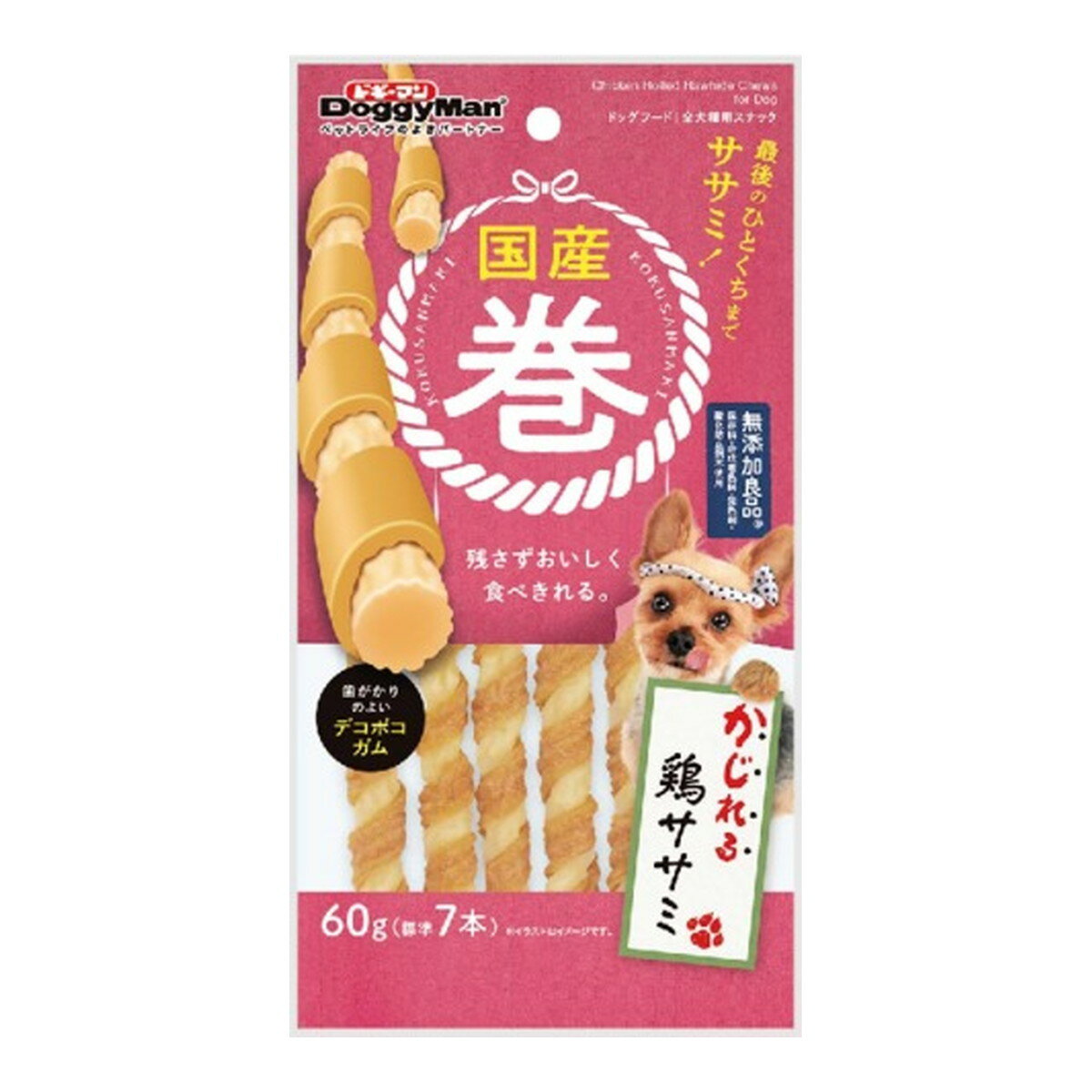 【送料込・まとめ買い×36個セット】ドギーマン 国産巻 かじれる鶏ササミ 60g 標準7本 ドッグフード