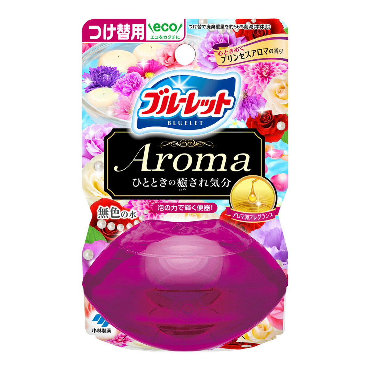 【送料込・まとめ買い×48個セット】小林製薬 液体ブルーレット おくだけ アロマ つけ替用 心ときめくプリンセスアロマの香り 70ml