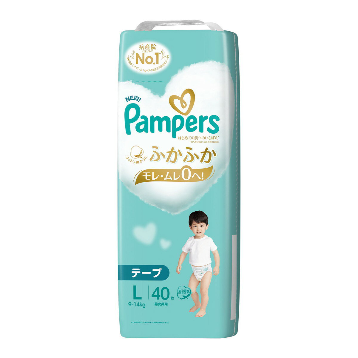 【送料込】P&G パンパース はじめての肌へのいちばん L テープ スーパージャンボ 40枚入 男女共用 1個