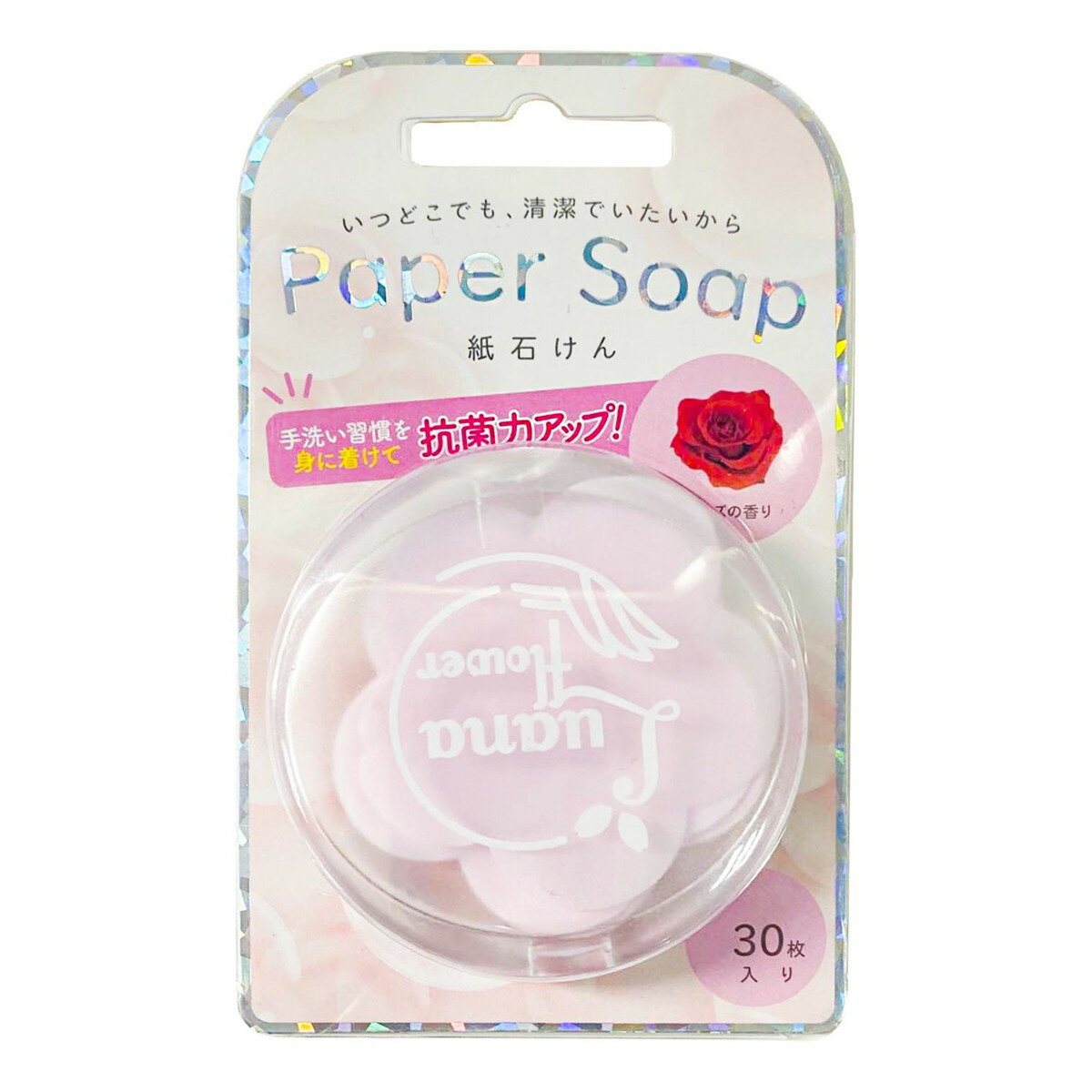【送料込・まとめ買い×150個セット】Q-FLA 九州フラワーサービス ペーパーソープ 30枚入 ローズの香り