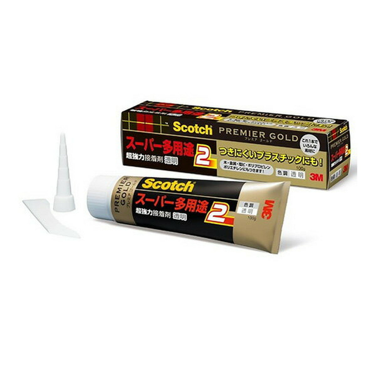 【×3個 送料込】3M スコッチ 超強力 接着剤 プレミアゴールド スーパー 多用途2 透明 100g