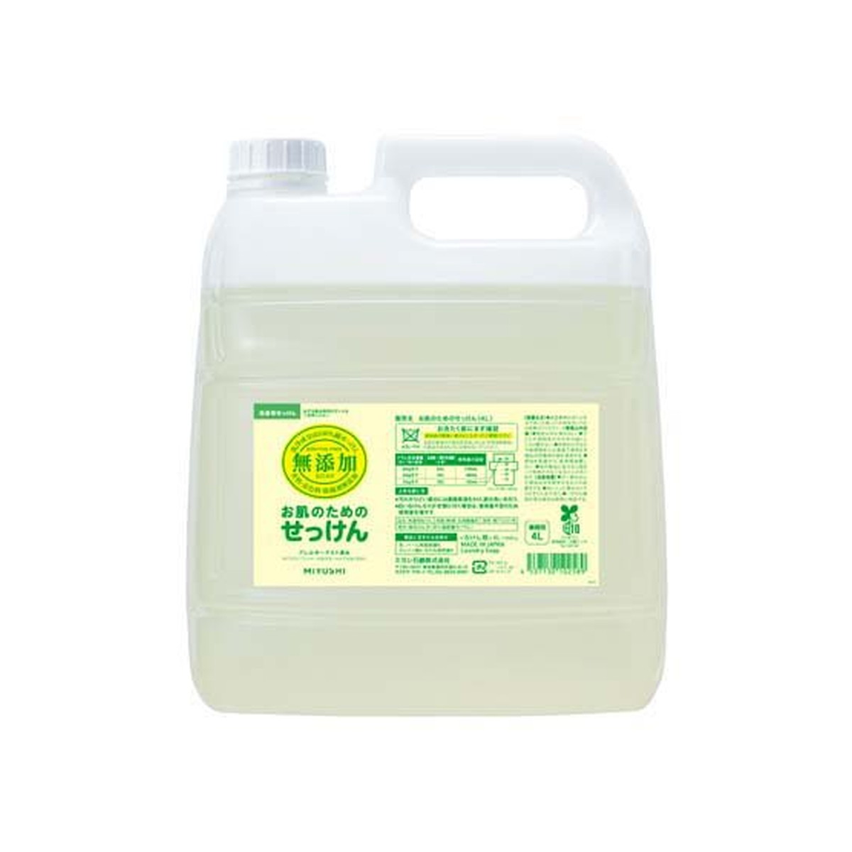 【送料込・まとめ買い×4個セット】ミヨシ石鹸 業務用 無添加 お肌のための 洗濯用 液体せっけん 4L 洗..