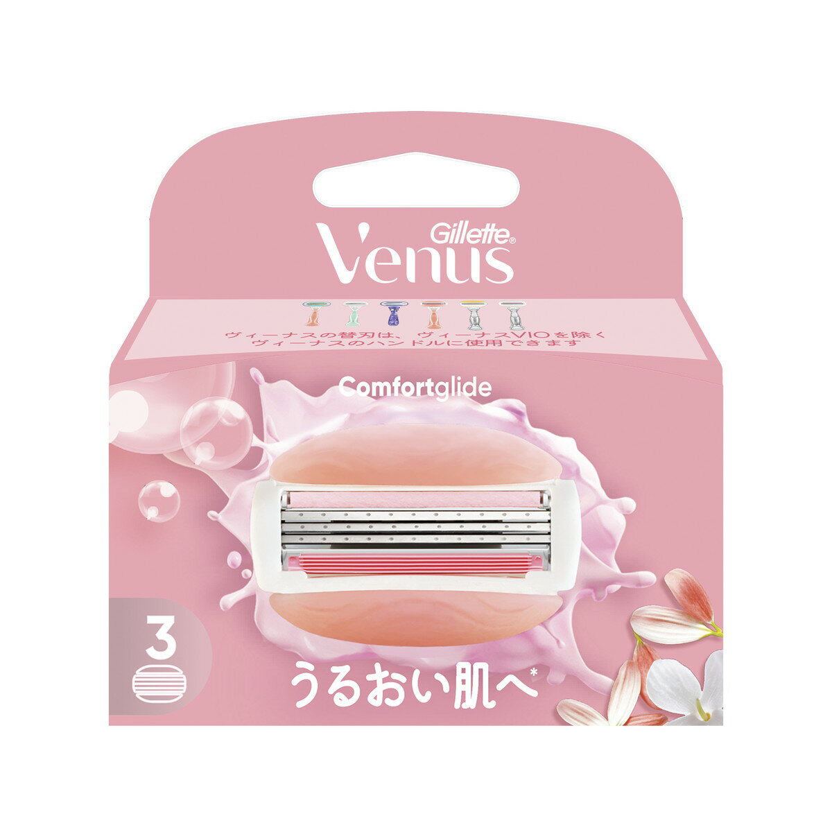 【×4個 配送おまかせ】P&G ジレット ヴィーナス コンフォートグライド うるおい肌 ホワイトティーの香り 3B 替刃 3個入