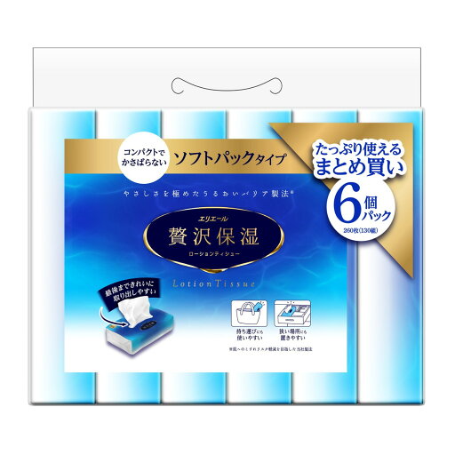 【送料込・まとめ買い×9個セット】エリエ—ル 贅沢保湿 ソフトパックティッシュー 130組6個パック ティッシュペーパー ティシュー 【送料込・まとめ買い×9個セット】エリエ—ル 贅沢保湿 ソフトパックティッシュー 130組6個パック ティッシュペーパー ティシュー