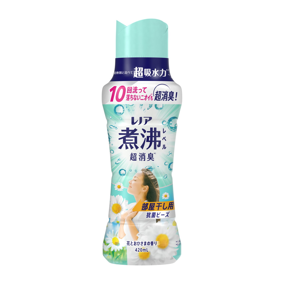 【送料込】P&G レノア 煮沸レベル 超消臭 抗菌ビーズ 部屋干し用 花とおひさまの香り 本体 420mL 1個
