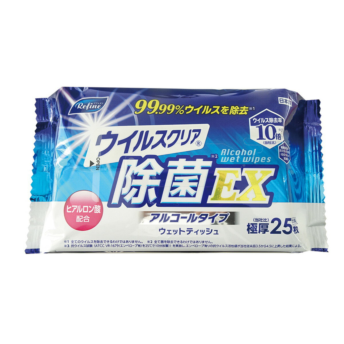 【送料込・まとめ買い×30個セット】Life-do.Plus ウイルスクリア 除菌EX 極厚 大判ウェットティッシュ 25枚入り