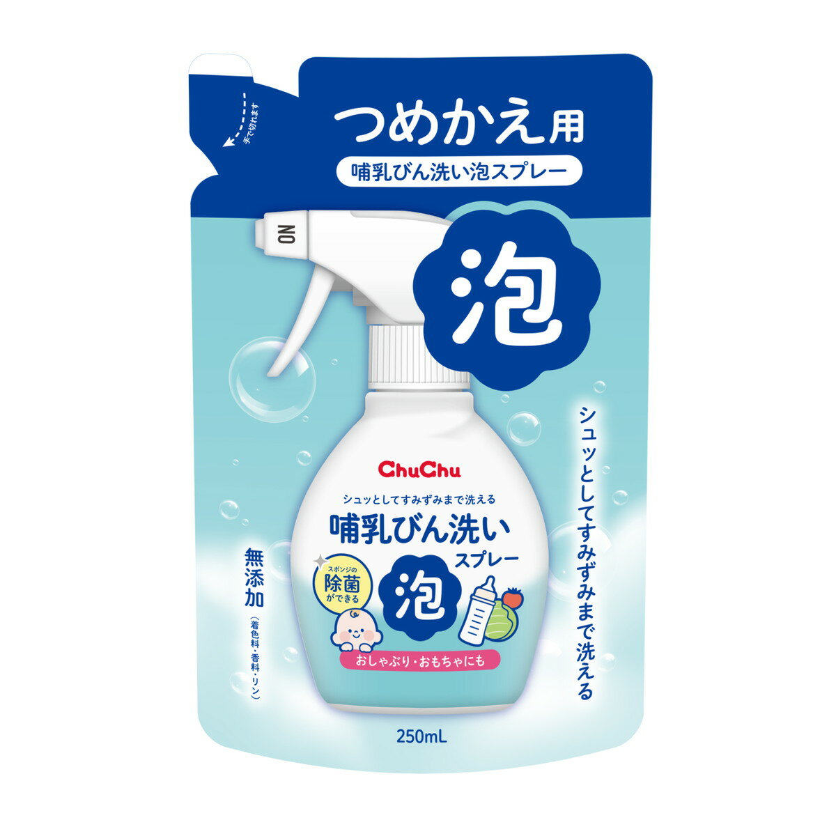 【送料込・まとめ買い×20個セット】ジェクス チュチュ ほ乳びん洗い 泡スプレー つめかえ用 250mL