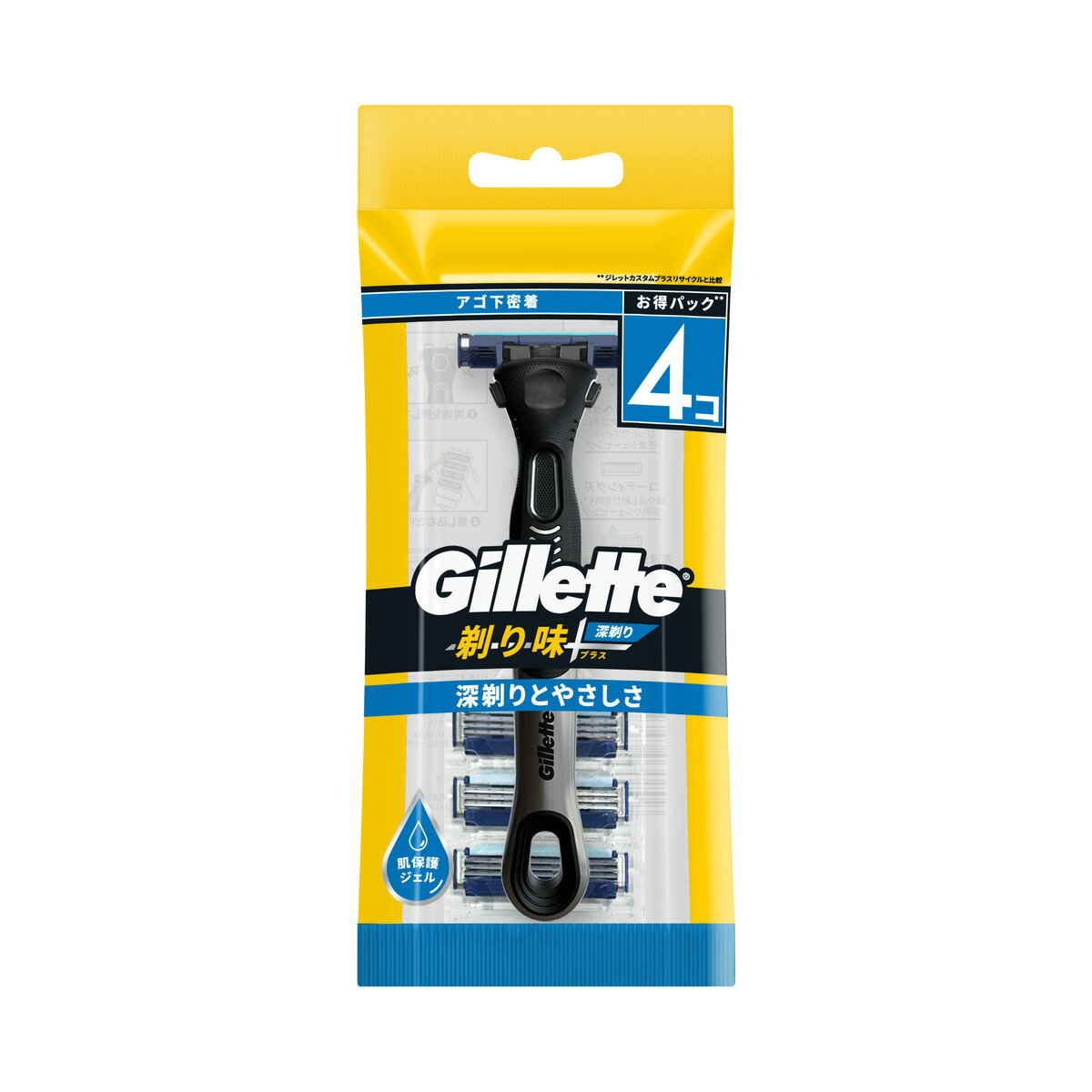 【送料込・まとめ買い×24個セット】P&G ジレット 剃り味 +プラス 深剃り 3Bホルダー付