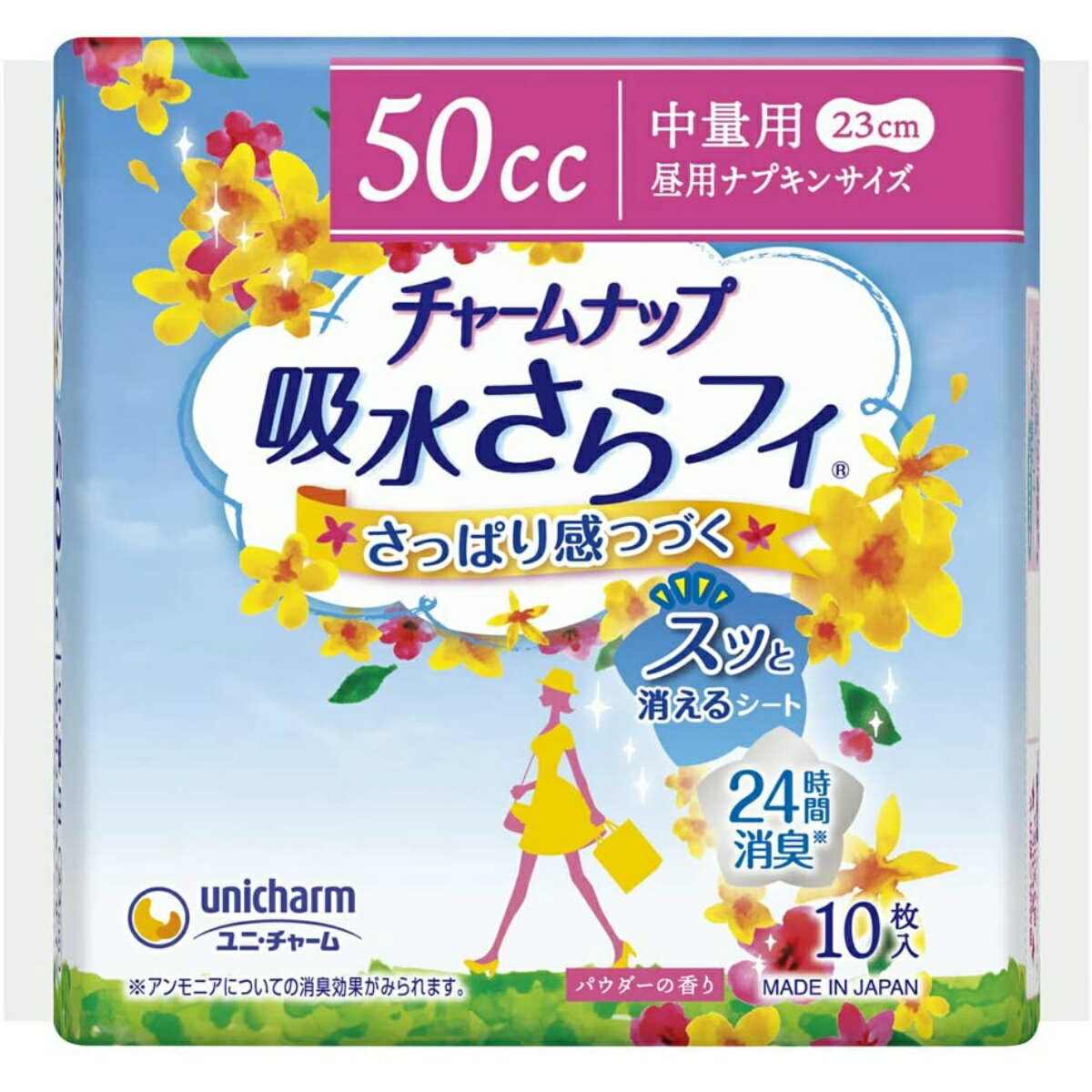 【送料込・まとめ買い×36個セット】 ユニ・チャーム チャームナップ 吸水サラフィ 中量用 10枚入