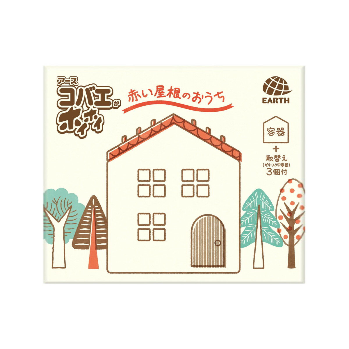 【送料込・まとめ買い×20個セット】アース製薬 コバエがホイホイ 赤い屋根のおうち 容器1個 + 取替え3個