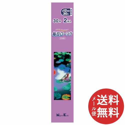 【メール便送料無料】日本香堂 毎日ローソク 30号 2本入 1個 【メール便送料無料】日本香堂 毎日ローソク 30号 2本入 1個
