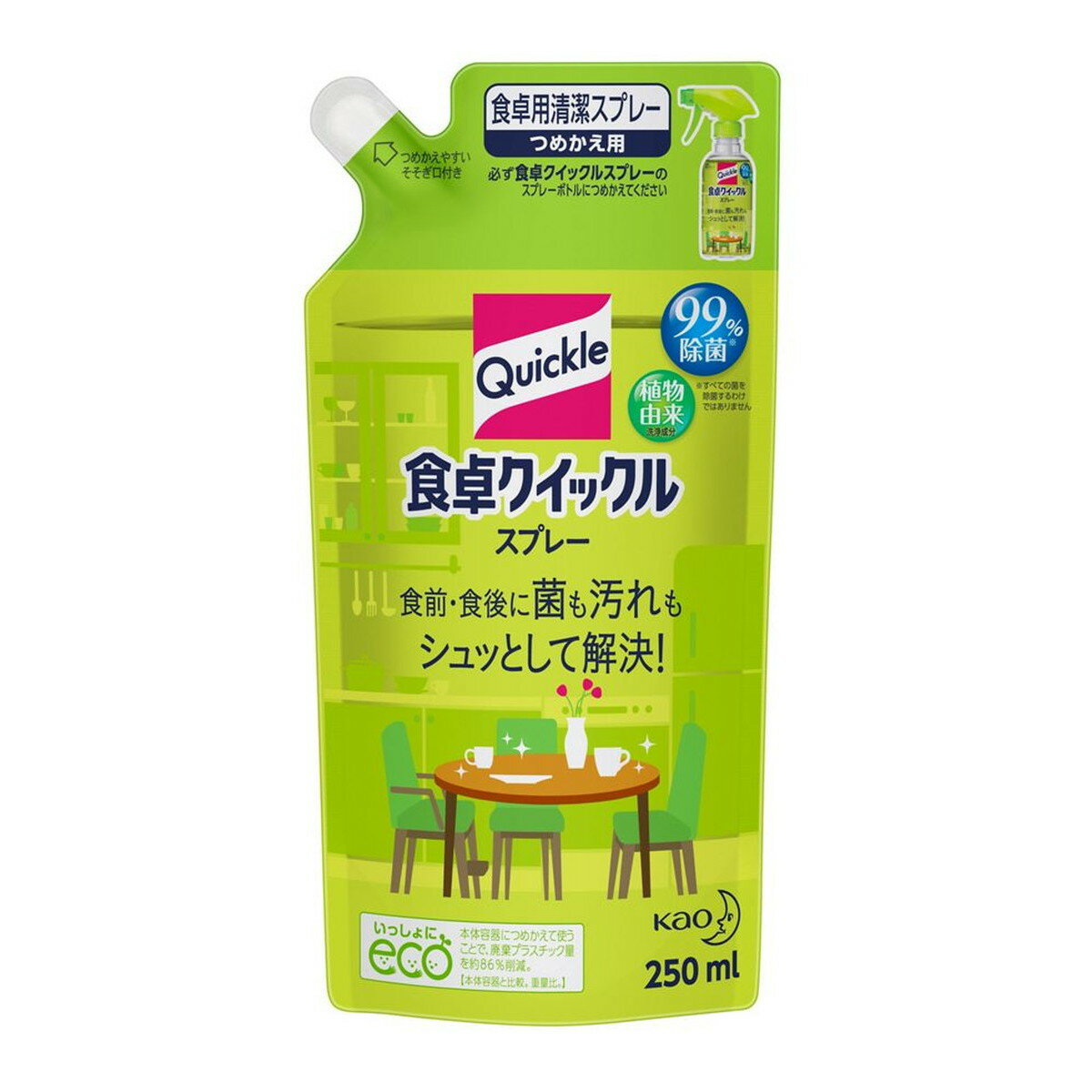 【送料込・まとめ買い×30個セット】花王 食卓クイックル スプレー つめかえ 250ml