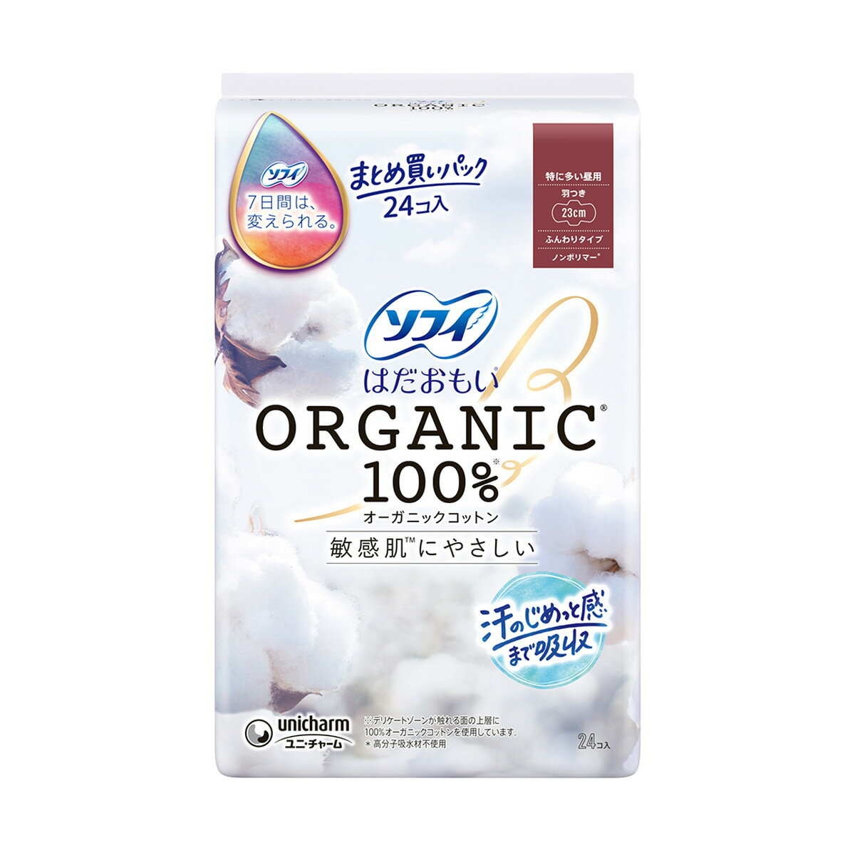 【送料込・まとめ買い×16個セット】ユニ・チャーム ソフィ はだおもい オーガニックコットン 特に多い..