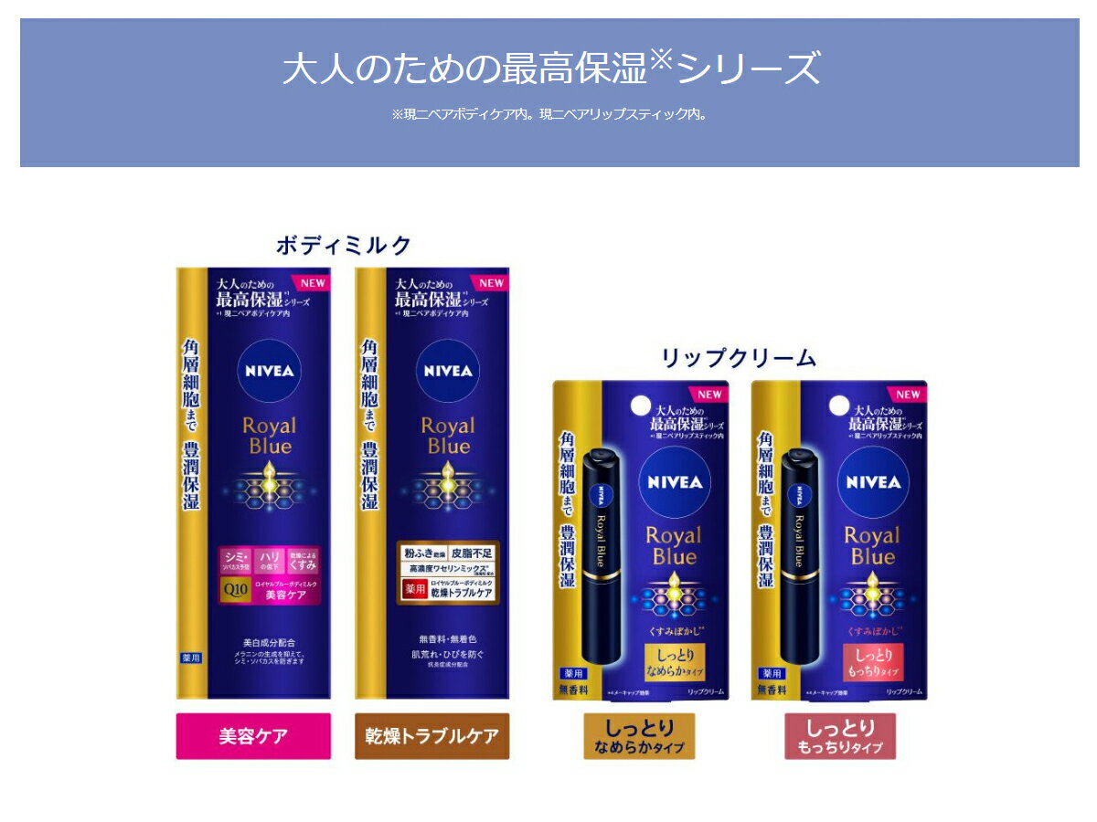【送料込】花王 ニベア ロイヤルブルーボディミルク 乾燥トラブルケア 200g 1個