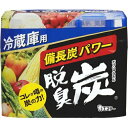 商品名：エステー 脱臭炭 冷蔵庫用 140g内容量：140gJANコード：4901070111176発売元、製造元、輸入元又は販売元：エステー株式会社商品番号：103-4901070111176商品説明：●強力脱臭　当社独自のゼリー状の炭（強化備長炭＋活性炭）●ゼリー状の炭が小さくなったらお取り替えです。●キムチ臭・ニンニク臭にも効く！【使用方法】：説明をよく読み、使用期間中はパッケージを保管する。(1)ミシン目にそってフィルムを全てはがす。(2)キャップをはずし、アルミシールをはがす。(3)キャップのシールをはがし、元どおりセットする。★有効期間標準・・・4‐6ヵ月（庫内環境により異なります）急冷タイプ・・・2‐3ヵ月★以下の環境では有効期間が短くなることがあります。・冷気吹き出し口などの風があたる場合・開け閉めが多くなる夏期など、庫内温度が高い場合・容量の小さい冷蔵庫で使用した場合★交換時期・ゼリー状の炭が減って小さくなったらお取り替えです。・内容成分が白く浮き出ることがあります。【品名・名称】：脱臭剤【成分】：備長炭、活性炭、ミネラル系抗菌剤、有機酸、有機酸塩【注意事項】：・本品は食べられない。・幼児の手の届くところに置かない。・直射日光のあたるところや、高温になるところに置かない。・用途以外に使用しない。・冷凍室では使用しない。・開封時に結露水がたまっている場合がありますが、使用上問題ありません。・使用の目安・・・中、大型冷蔵庫用(450Lまで)【応急処置説明】：・誤食に注意。万一、まちがって食べた場合は医師に相談する。広告文責：アットライフ株式会社TEL 050-3196-1510 ※商品パッケージは変更の場合あり。メーカー欠品または完売の際、キャンセルをお願いすることがあります。ご了承ください。