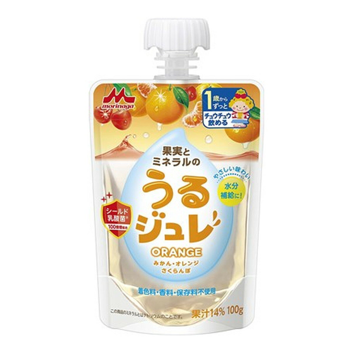 楽天日用品＆生活雑貨の店「カットコ」【送料込・まとめ買い×36個セット】森永乳業 果実とミネラルの うるジュレ ORANGE 100g 1歳頃から