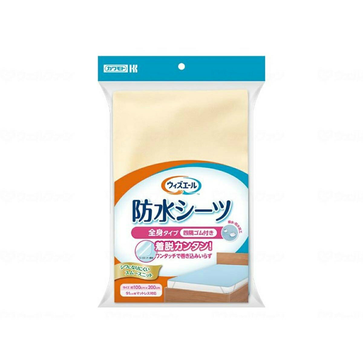 商品名：川本産業 ウィズエール 防水シーツ四隅ゴム付き クリーム内容量：1枚JANコード：4987601569739発売元、製造元、輸入元又は販売元：川本産業原産国：中華人民共和国商品番号：103-4987601569739商品説明着脱カンタン！ワンタッチで巻き込みいらず○シワになりにくいスムースニットです○91cm幅マットレスに対応しています○家庭用乾燥機を使用できますサイズ・重量素材：スムースニット1枚入○原産国：中国○耐熱温度：60℃広告文責：アットライフ株式会社TEL 050-3196-1510 ※商品パッケージは変更の場合あり。メーカー欠品または完売の際、キャンセルをお願いすることがあります。ご了承ください。