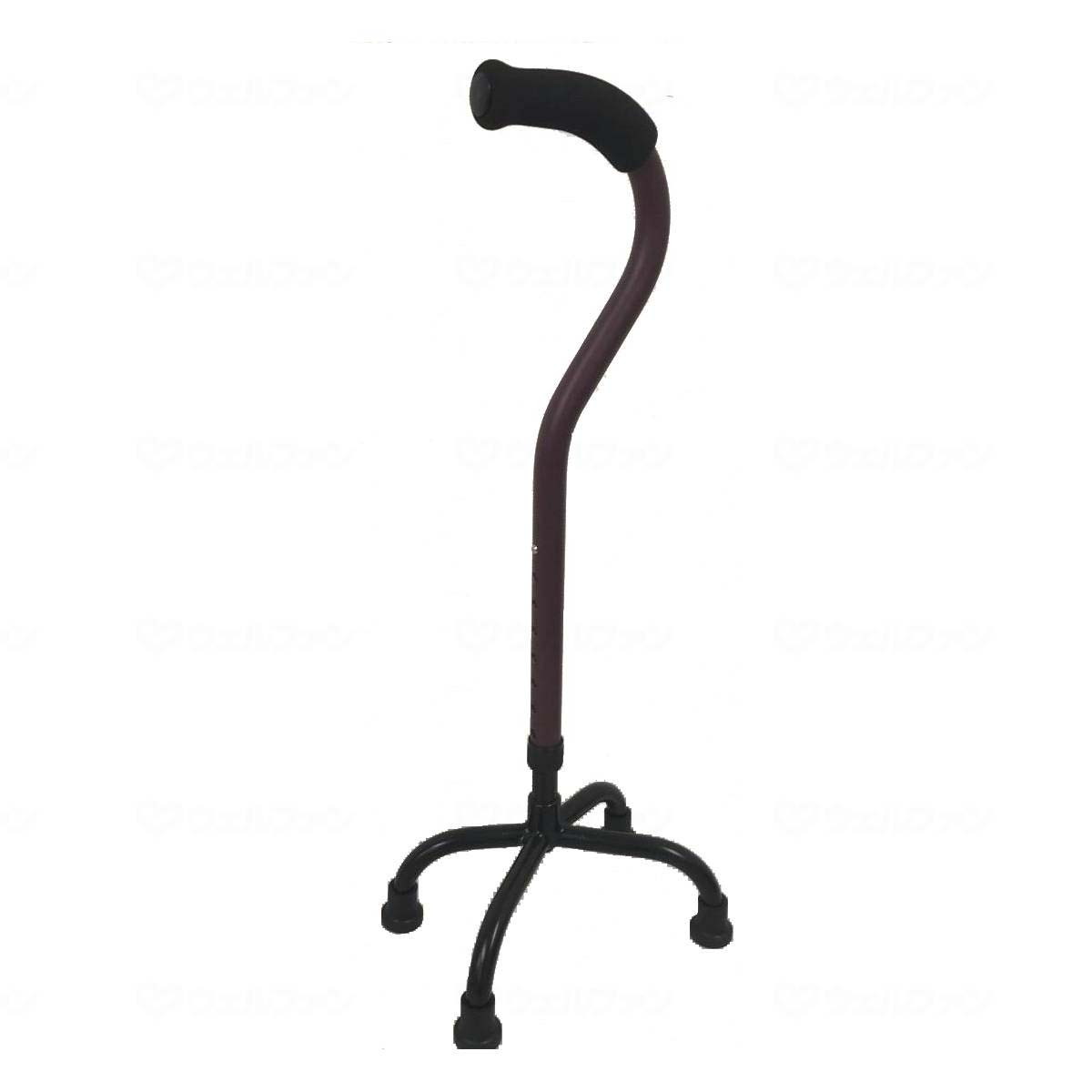 【送料込】フジホーム マグネシウム四点杖 バーガンディ S 1個