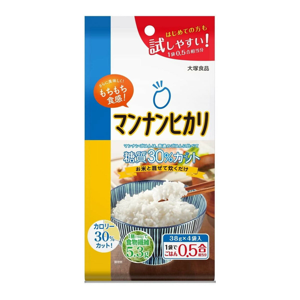 【送料込】大塚食品 マンナンヒカリ 152g (38g×4袋） スティックタイプ 米粒状加工食品 1個